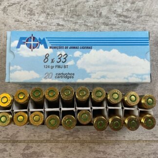 FNM 8X33MM KURZ, 124 GR. FMJ BT AMMO, FULL BOX, JAMES EARL JONES COLLECTION #5-11289-PF