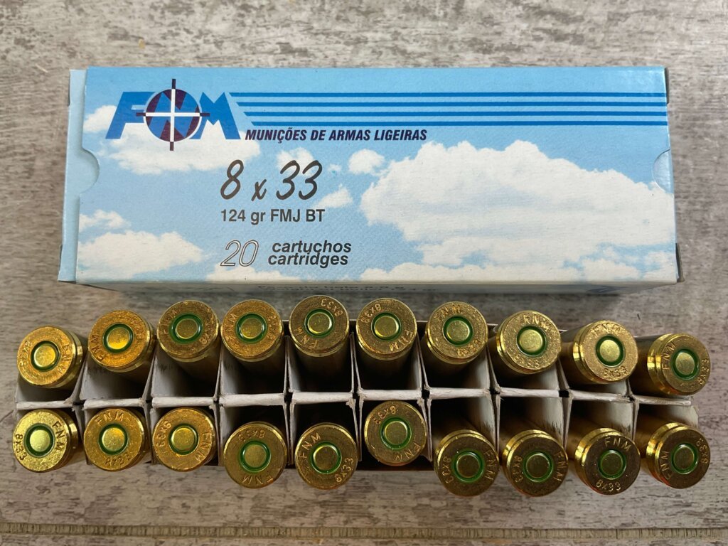 FNM 8X33MM KURZ, 124 GR. FMJ BT AMMO, FULL BOX, JAMES EARL JONES COLLECTION #5-11289-PF