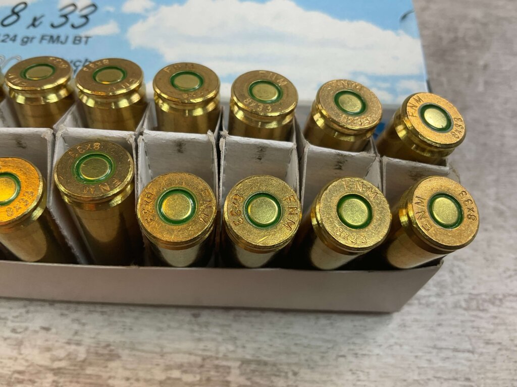 FNM 8X33MM KURZ, 124 GR. FMJ BT AMMO, FULL BOX, JAMES EARL JONES COLLECTION #5-11289-PF