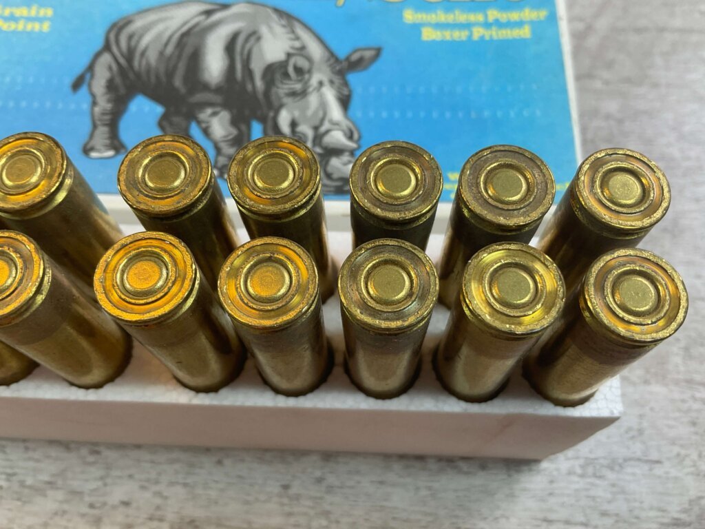 OLD WESTERN SCROUNGER 8X56 MANN/SCHO, 170 GR. SP AMMO, FULL BOX, JAMES EARL JONES COLLECTION #5-11291-PF