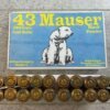 OLD WESTERN SCROUNGER 43 MAUSER, 340 GR. LEAD BULLET AMMO, FULL BOX, JAMES EARL JONES COLLECTION #5-11293-PF