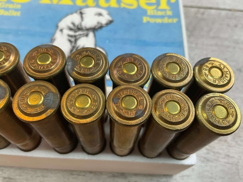 OLD WESTERN SCROUNGER 43 MAUSER, 340 GR. LEAD BULLET AMMO, FULL BOX, JAMES EARL JONES COLLECTION #5-11293-PF