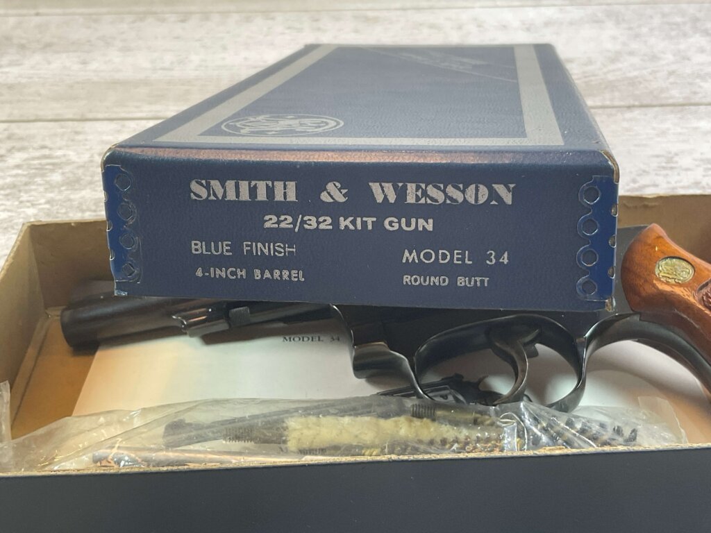 SMITH & WESSON S&W MODEL 34-1 .22LR 4" BBL REVOLVER IN BOX & MINTY #6-07038-PF