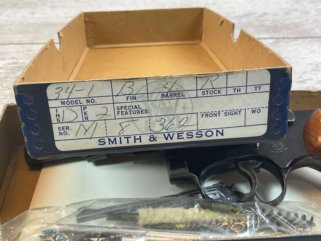 SMITH & WESSON S&W MODEL 34-1 .22LR 4" BBL REVOLVER IN BOX & MINTY #6-07038-PF