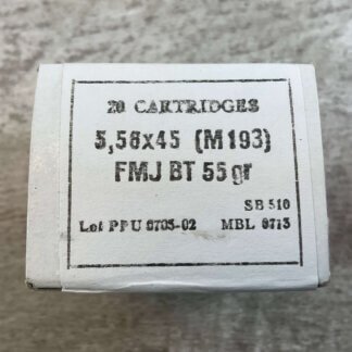 PPU 5.56X45 (M193) 55 GR. FMJ BT AMMO, FULL BOX, JAMES EARL JONES COLLECTION #5-11295-PF