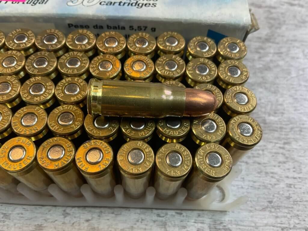 FNM 7.63X25MM (.30 MAUSER) 86 GR. AMMO, FULL BOX, JAMES EARL JONES COLLECTION #5-11296-PF