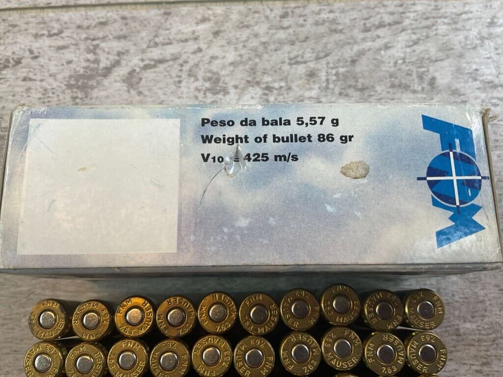 FNM 7.63X25MM (.30 MAUSER) 86 GR. AMMO, FULL BOX, JAMES EARL JONES COLLECTION #5-11296-PF