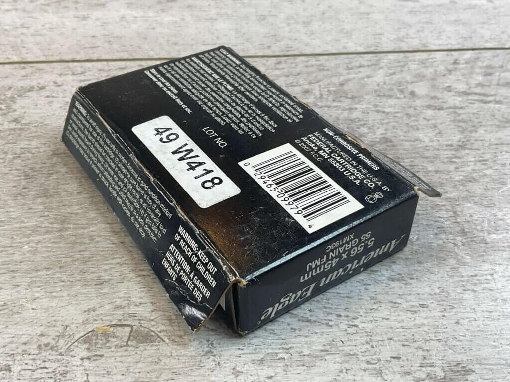 FEDERAL AMERICAN EAGLE TACTICAL XM193 5.56X45MM, 55 GR. FMJ AMMO, QTY 18, JAMES EARL JONES COLLECTION #5-11300-PF