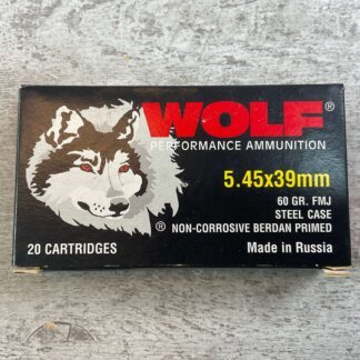 WOLF 5.45X39MM, 60 GR. FMJ STEEL CASE AMMO, FULL BOX, JAMES EARL JONES COLLECTION #5-11301-PF