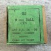 FN 9MM BALL AMMO, BELGIUM-MADE IN 1957, FULL BOX, JAMES EARL JONES COLLECTION #5-11303-PF