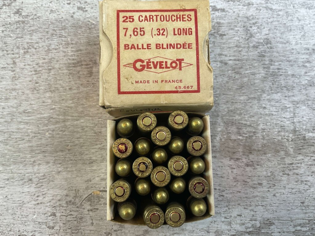 FRENCH GEVELOT 7.65MM (.32) LONGUE VINTAGE AMMO, QTY 24, JAMES EARL JONES COLLECTION #5-11309-PF