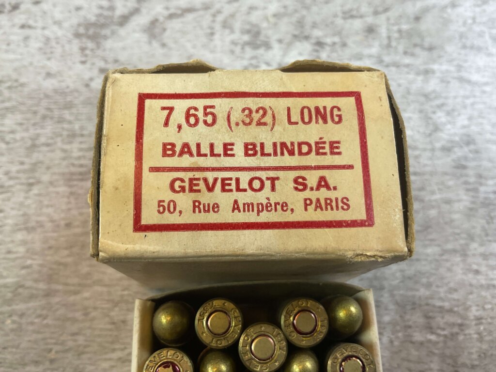 FRENCH GEVELOT 7.65MM (.32) LONGUE VINTAGE AMMO, QTY 24, JAMES EARL JONES COLLECTION #5-11309-PF