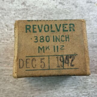 ORIGINAL WWII BRITISH .380 INCH MK IIZ REVOLVER AMMO, QTY 12, JAMES EARL JONES COLLECTION #5-11310-PF