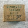 ORIGINAL WWII BRITISH .380 INCH MK IIZ REVOLVER AMMO, QTY 12, JAMES EARL JONES COLLECTION #5-11310-PF