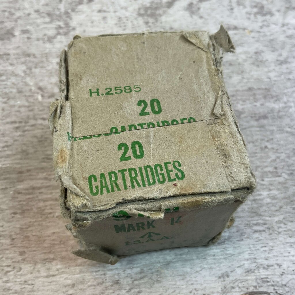 ORIGINAL t.S.A.A. 9MM LUGER MARK IZ BALL AMMO, FULL BOX, JAMES EARL JONES COLLECTION #5-11311-PF