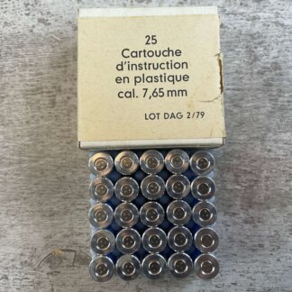 DYNAMIT NOBEL PLASTIK-TRAINING (PT) SHORT RANGE GERMAN 7.65MM BROWNING (.32 ACP) AMMO, FULL BOX, JAMES EARL JONES COLLECTION #5-11314-PF