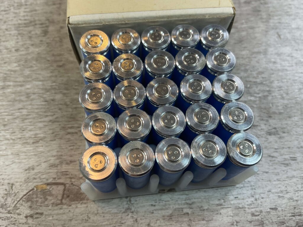 DYNAMIT NOBEL PLASTIK-TRAINING (PT) SHORT RANGE GERMAN 7.65MM BROWNING (.32 ACP) AMMO, FULL BOX, JAMES EARL JONES COLLECTION #5-11314-PF