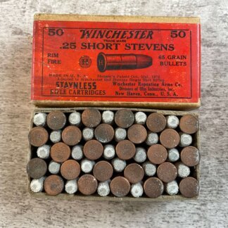 WINCHESTER .25 SHORT STEVENS RIMFIRE, 65 GR. VINTAGE AMMO, FULL BOX #6-08013-PF