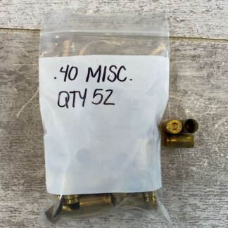 .40 S&W VARIOUS HEADSTAMPS BRASS CASES, QTY 52 #6-08016-PF