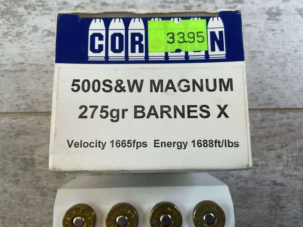 COR-BON 500 S&W MAGNUM 275GR, FULL BOX OF 12, 1665FPS, 1688FT/LBS