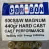 COR-BON 500 S&W MAGNUM 440GR, FULL BOX OF 12, 1625FPS, 2580FT/LBS