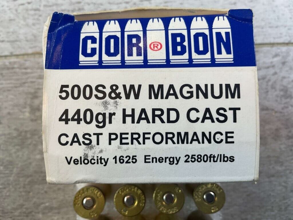 COR-BON 500 S&W MAGNUM 440GR, FULL BOX OF 12, 1625FPS, 2580FT/LBS