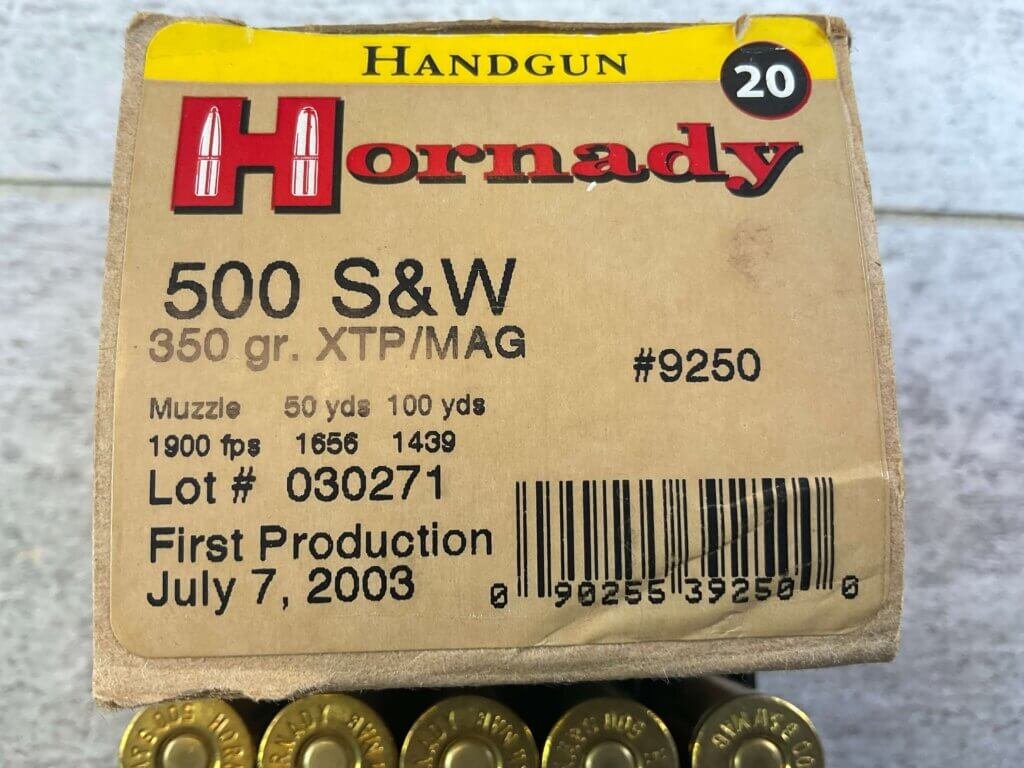 HORNADY 500 S&W MAGNUM 350GR XTP, FULL BOX OF 20, 1900FPS
