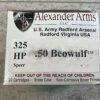 ALEXANDER ARMS .50 BEOWULF, 325 GR. HP SPEER AMMO, FULL BOX (QTY 20), JAMES EARL JONES COLLECTION #5-11328-PF