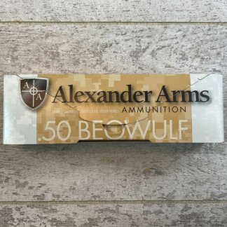 ALEXANDER ARMS .50 BEOWULF, 325 GR. HP SPEER AMMO, FULL BOX (QTY 20), JAMES EARL JONES COLLECTION #5-11330-PF
